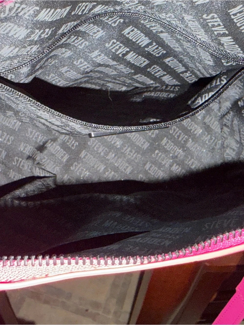 Steve Madden Bright Pink Cosmetic Pouch with Logo